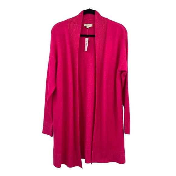 LOFT Sweaters - NWT Loft Pink Open Cardigan Size Large